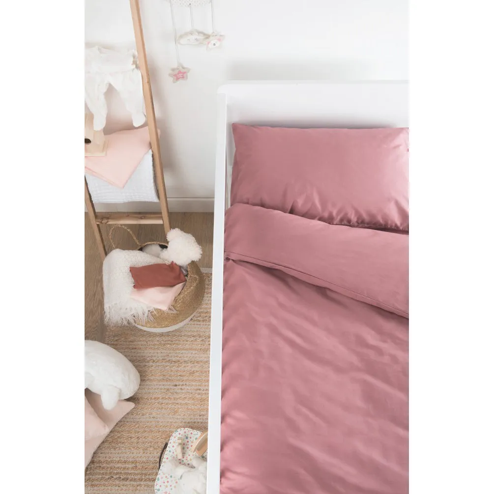 Kadolis Organic Cotton Baby Duvet Cover Plain Colour 100x140cm Rosewood