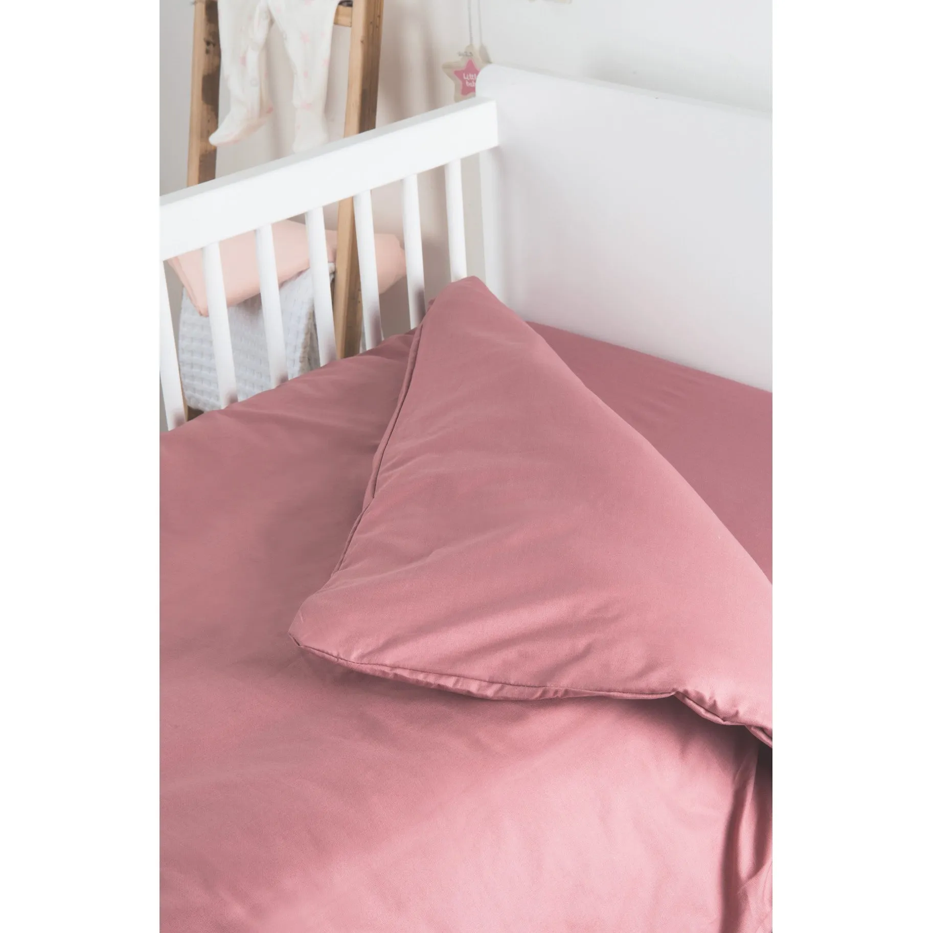 Kadolis Organic Cotton Baby Duvet Cover Plain Colour 100x140cm Rosewood