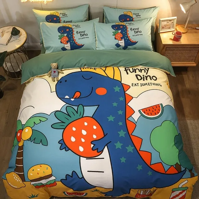 Kawaii Rainbow Space Bedding Set