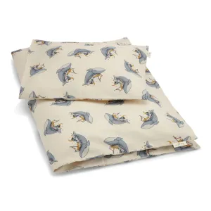 Konges Sløjd Duvet Cover & Pillow Case Junior Bedding Set Whale Boat 140x100