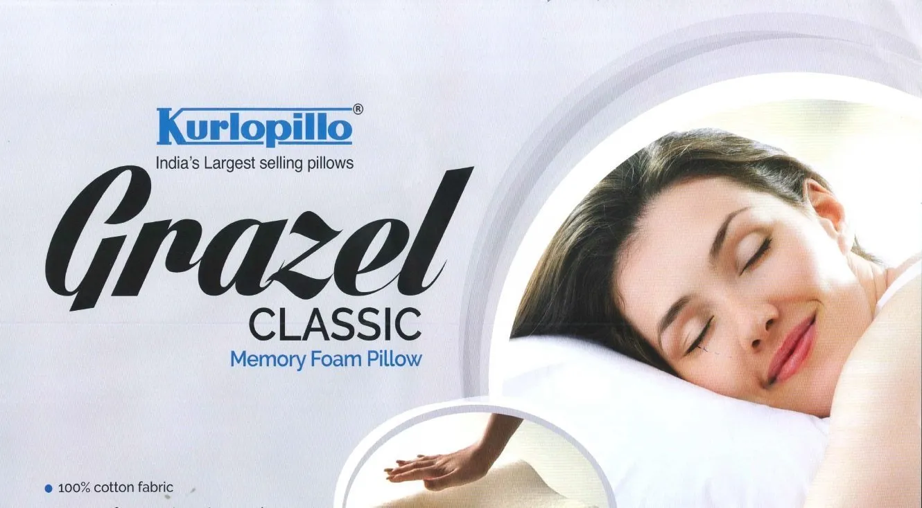 Kurl-On Memory Foam Pillow, Single, White, 1 Piece.