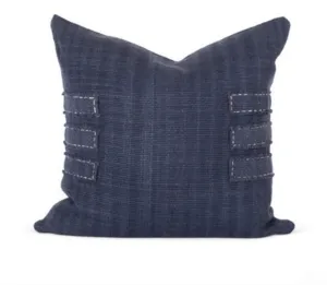 Makun Straps Pillow - Ocean Blue/White