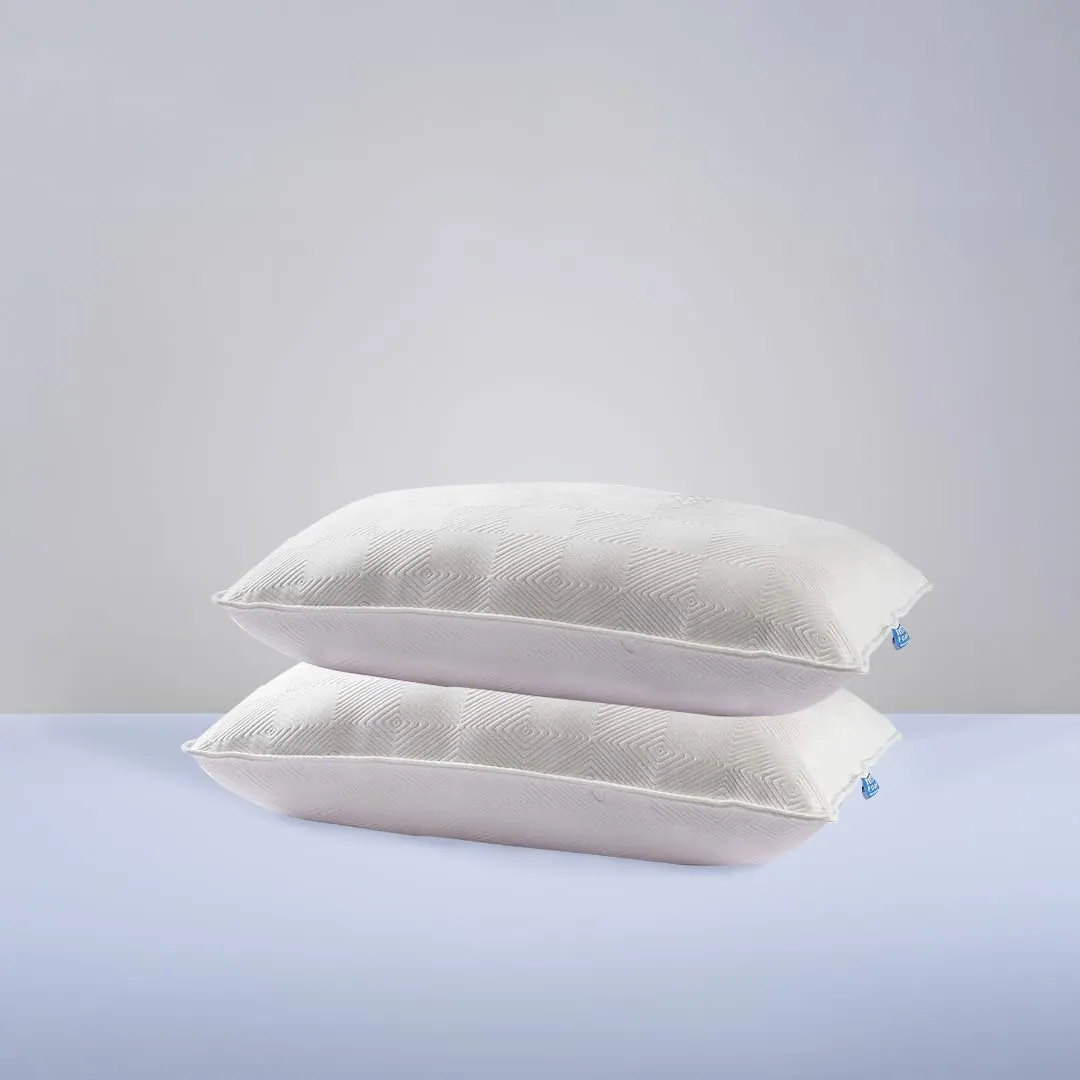MM FOAM Softouch Pillow - 100% Latex-Polyfibre Hybrid |Great for Cuddling (25.75 x 15.25 x 6 inches) - (Pack of 2)