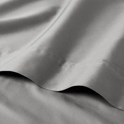 New - King 400 Thread Count Performance Flat Sheet Classic Gray - Threshold