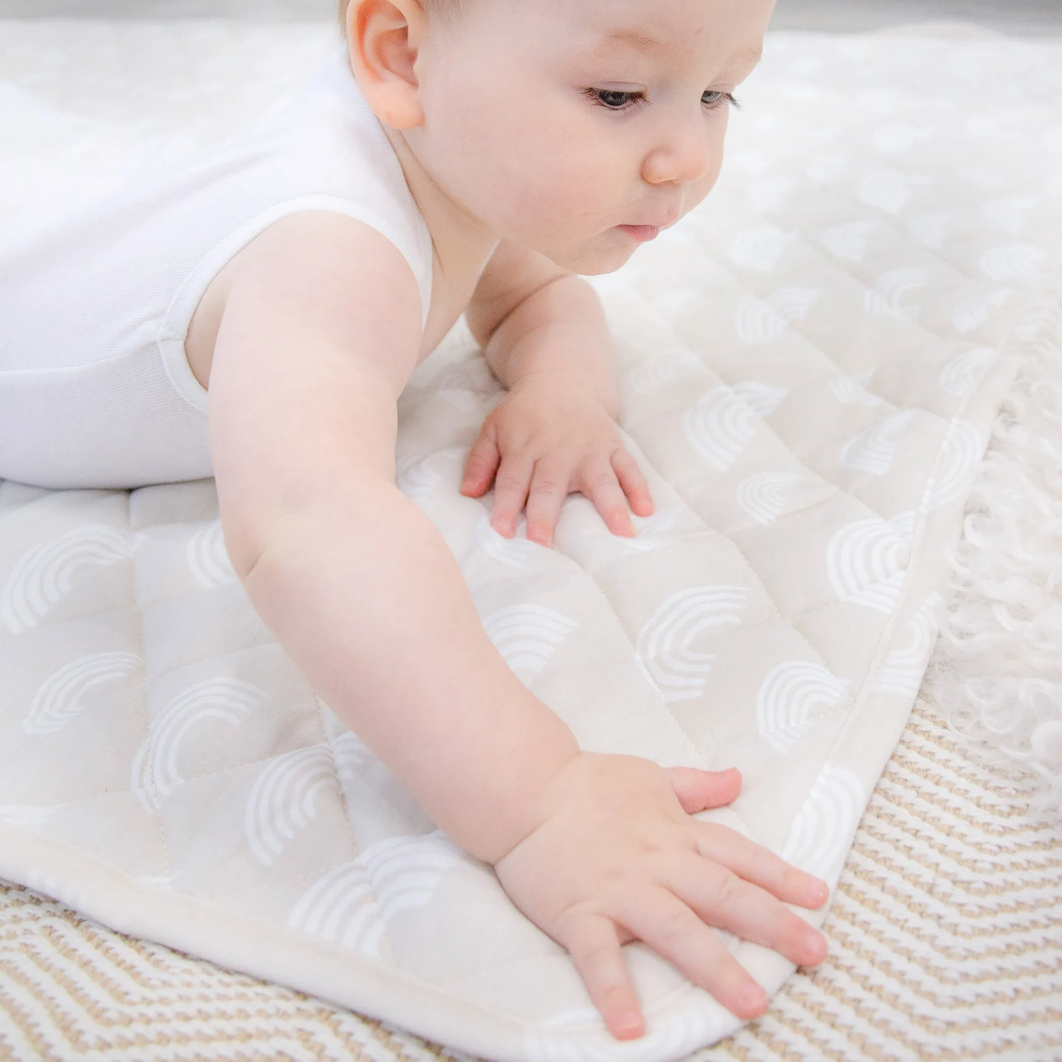 Nordic Reversible Cot Quilt/Playmat Grey/Sand
