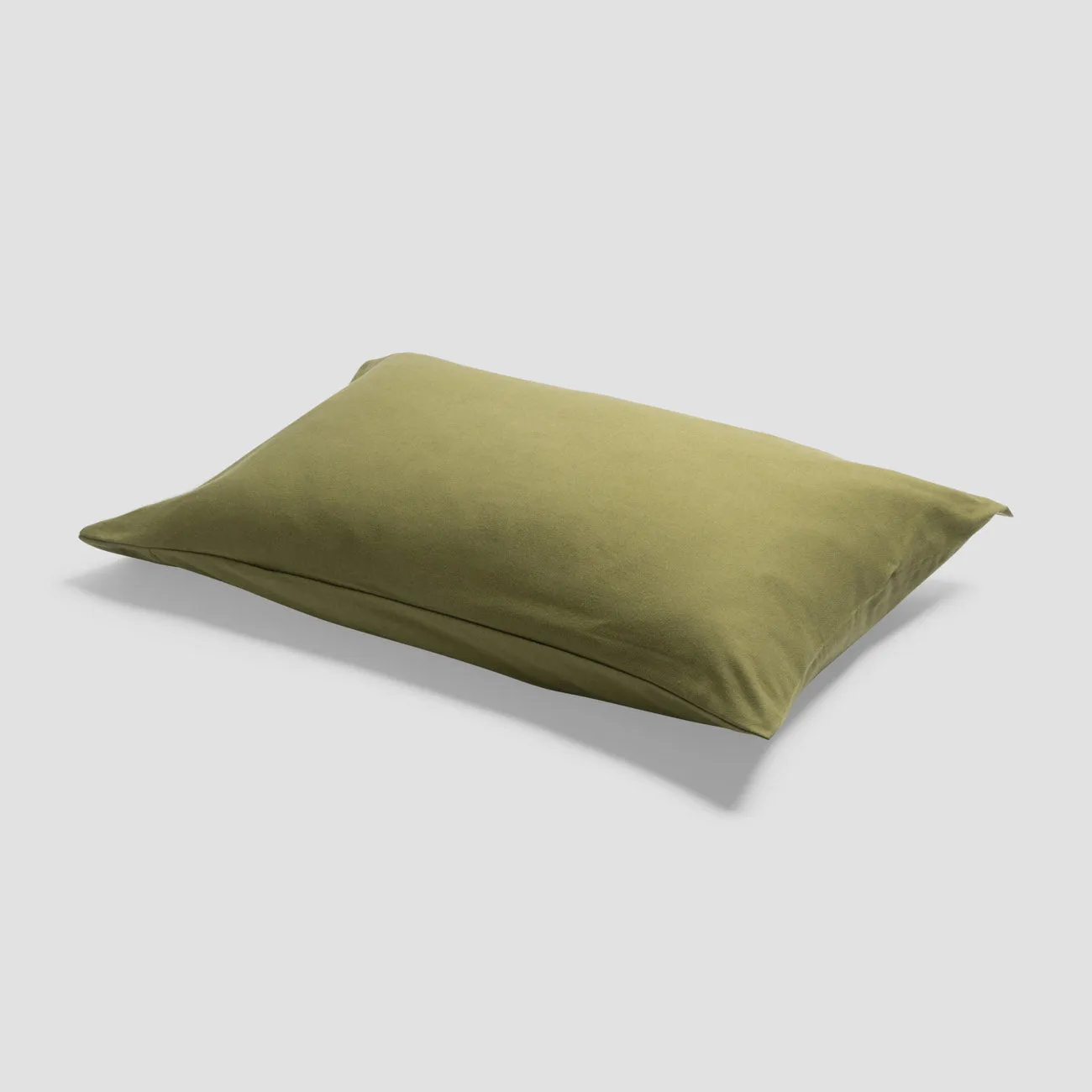 Olive Green Brushed Cotton Pillowcases (Pair)