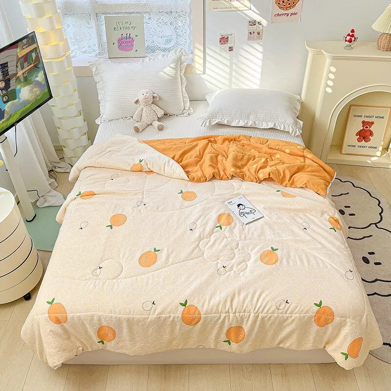 Orange Lace Summer Quilt for Kids and Adults