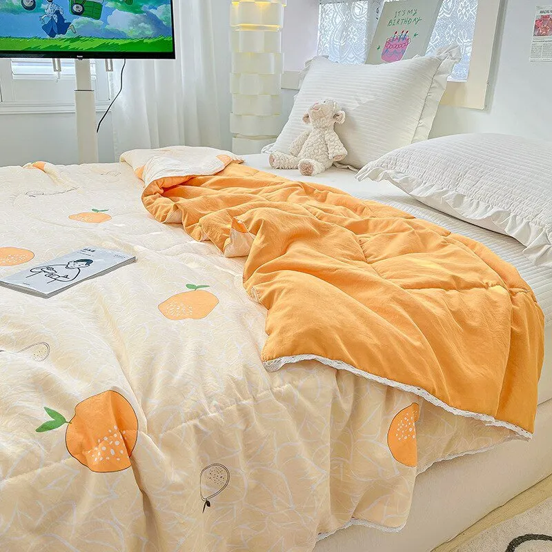 Orange Lace Summer Quilt for Kids and Adults