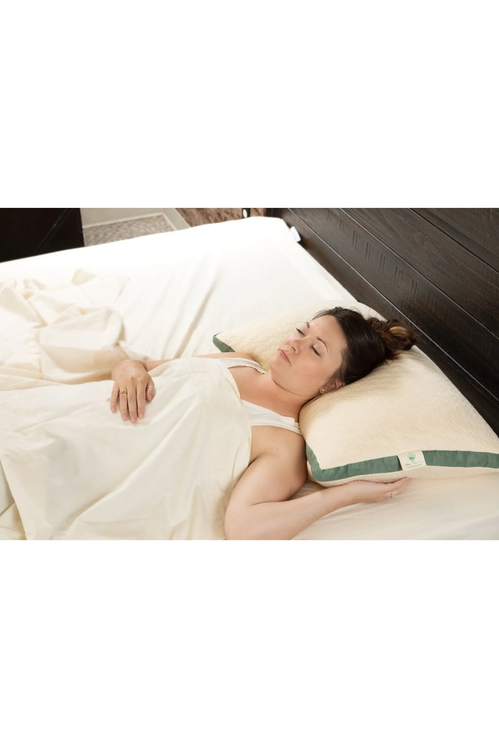 Organic Eco-Friendly Kapok & Natural latex Bed Pillows - Queen Size - Bed Pillow-Stomach, Back and Side Sleeping Pillow for All Sleepers