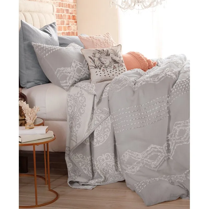 Outsey Standard Cotton Chenille Comforter Set