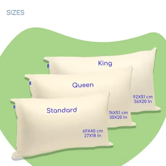 Pompuff Allergy Free Pillows with Organic Covers (Set of 2) (King (U.S. Standard))