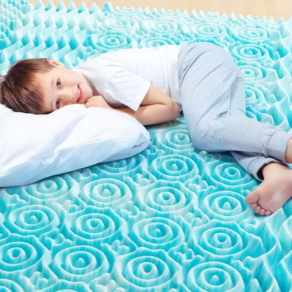 Premium Cooling Egg Crate Foam Mattress Topper