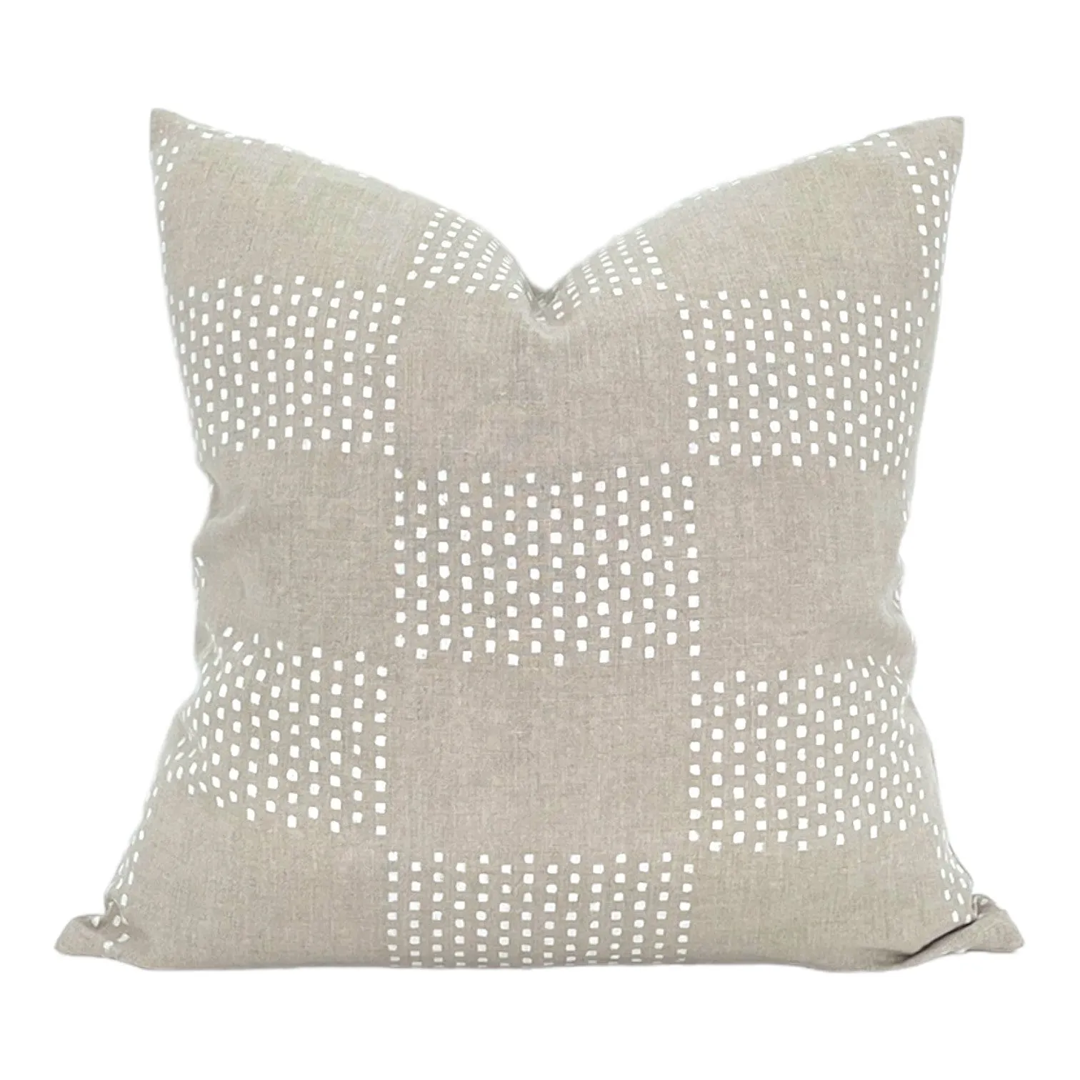 READY TO SHIP Designer Vidhani White on Natural Pillow Cover
