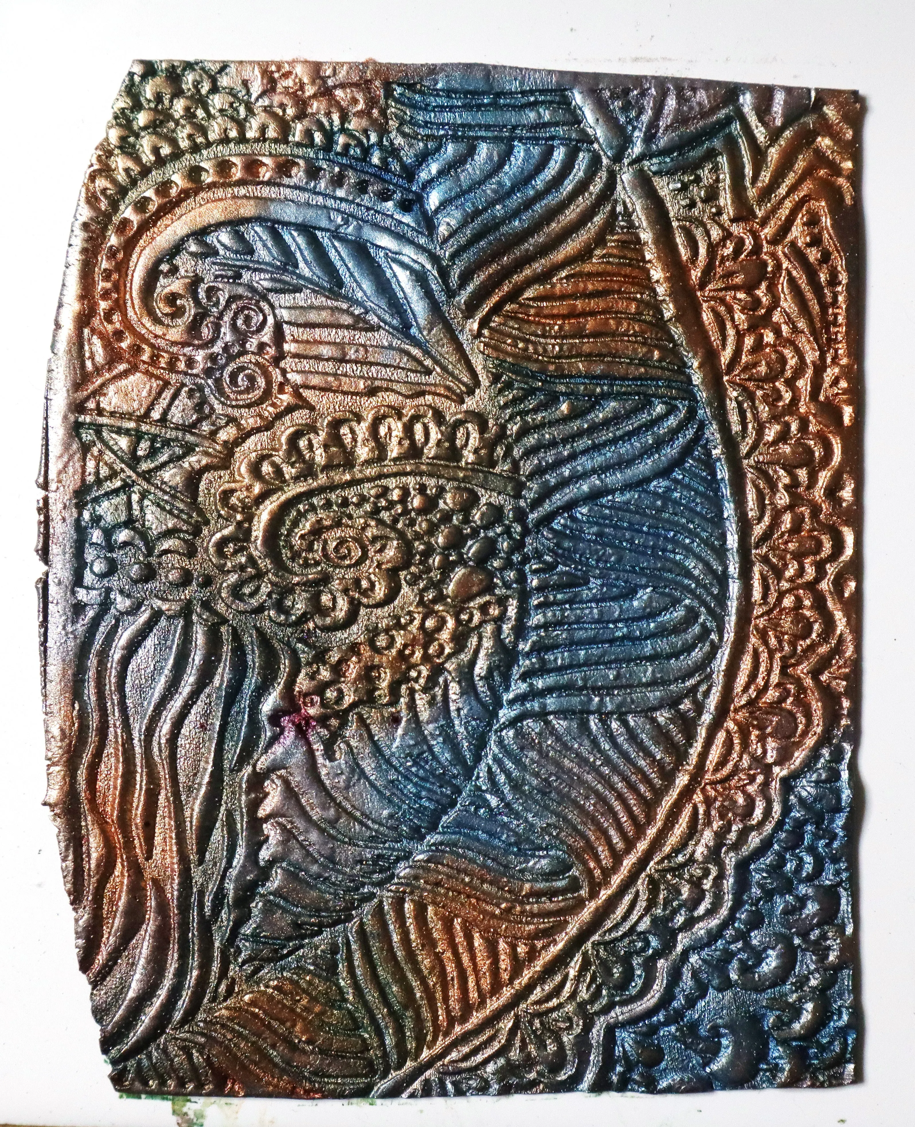 Sandy's Spiral Boho Texture Mat Silicone rubber Stamp for polymer clay paper Gelli plate and resin ZIA zentangle inspired