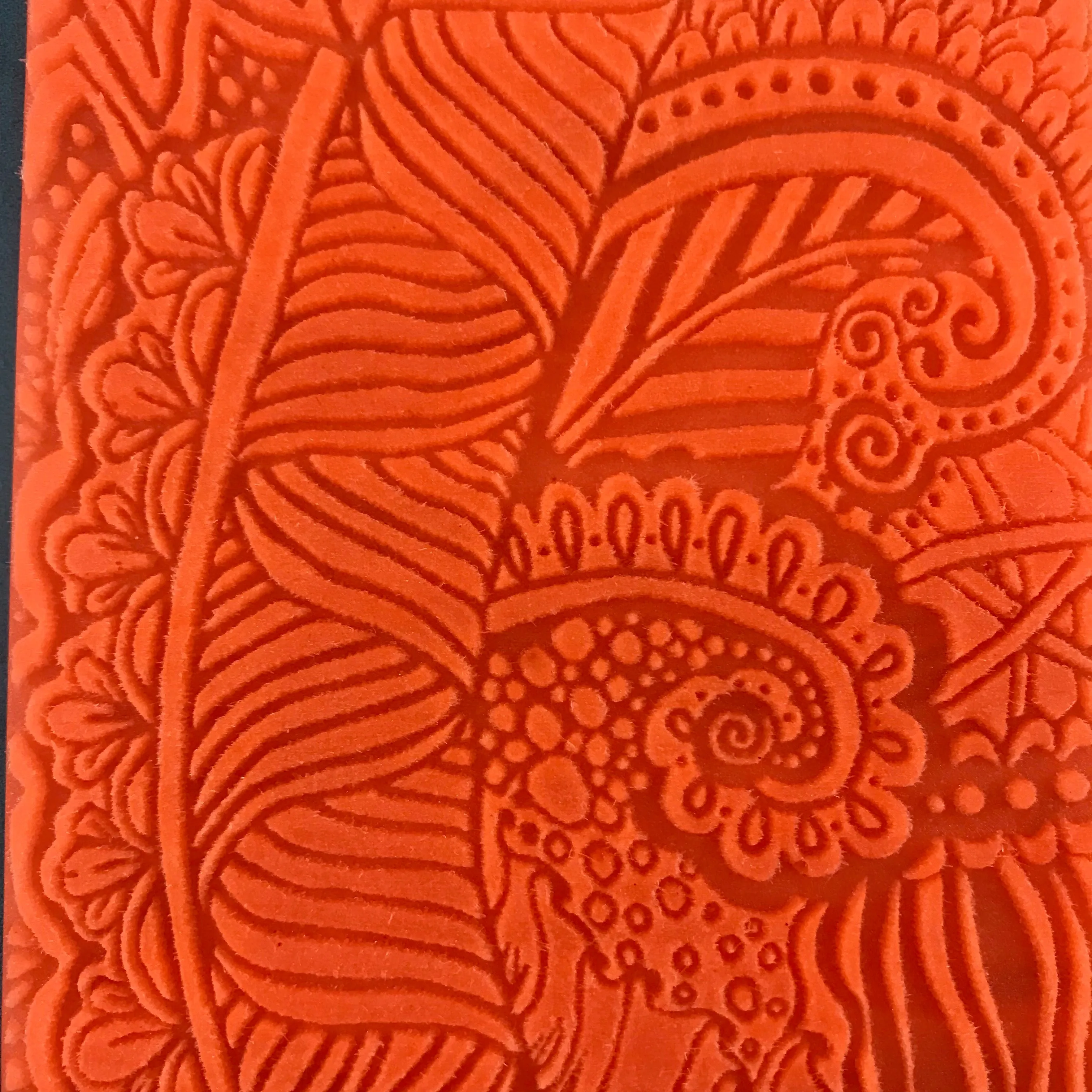 Sandy's Spiral Boho Texture Mat Silicone rubber Stamp for polymer clay paper Gelli plate and resin ZIA zentangle inspired