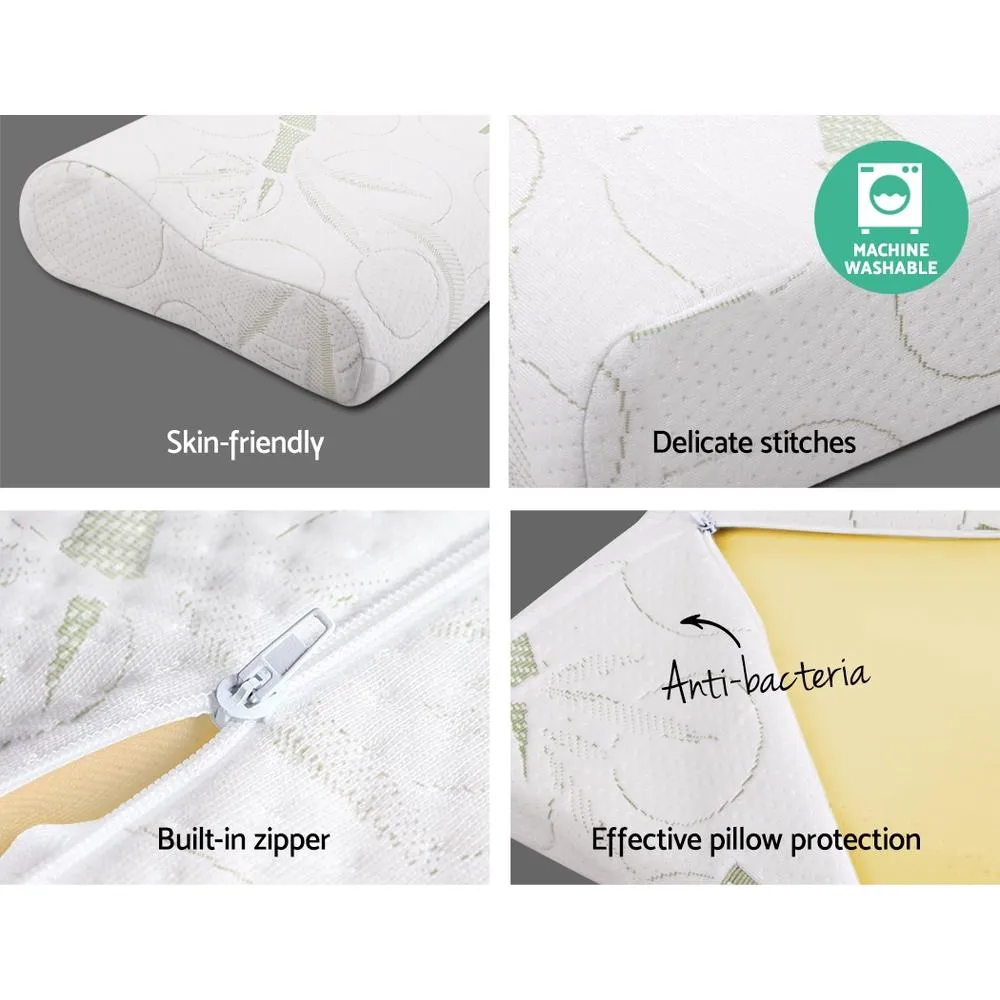 Set of 2 Bamboo Pillows with Memory Foam