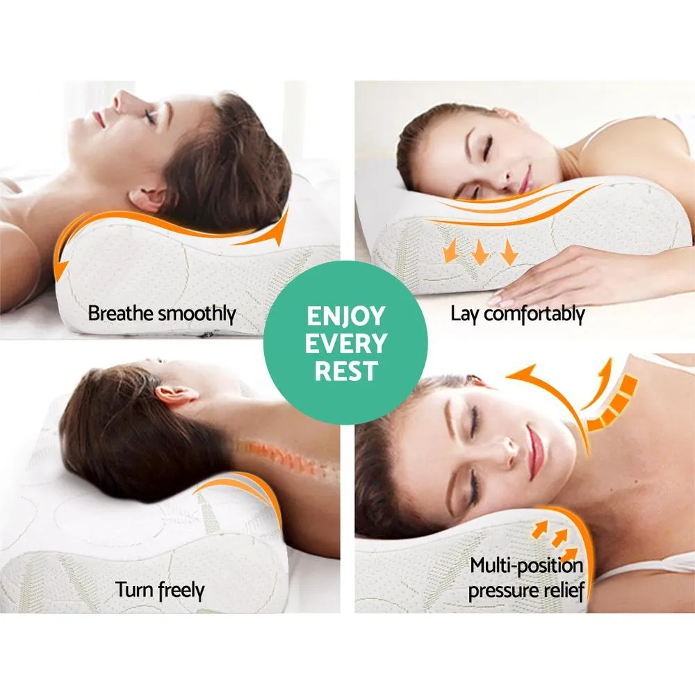 Set of 2 Bamboo Pillows with Memory Foam
