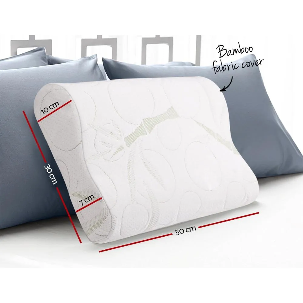 Set of 2 Bamboo Pillows with Memory Foam