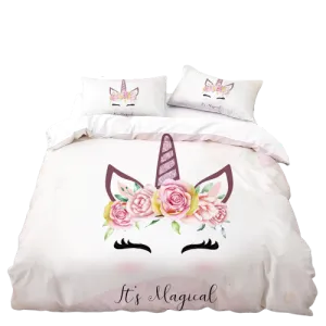 Sparkle Emoji Princess Unicorn Bed Set