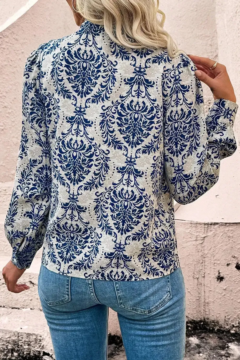 Tribal Print Notch Neck Plus Size Shirt