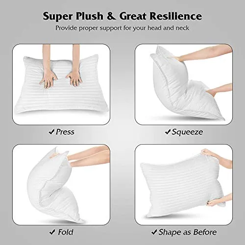 TrueCloud Microfiber Bed Pillows For Sleeping King Size Pillow 20 X 36 Inch Set of 2, Hollow Conjugated Pillow Home & Hotel Collection Fluffy Pillows Soft, 2 Pack, White