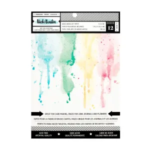 Vicki Boutin Mixed Media Paper Pad 6"x 8" 12/Pkg - Bright White Smooth Watercolour