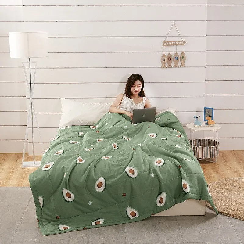 Washable Summer Cotton Quilt - Microfiber Duvet Insert