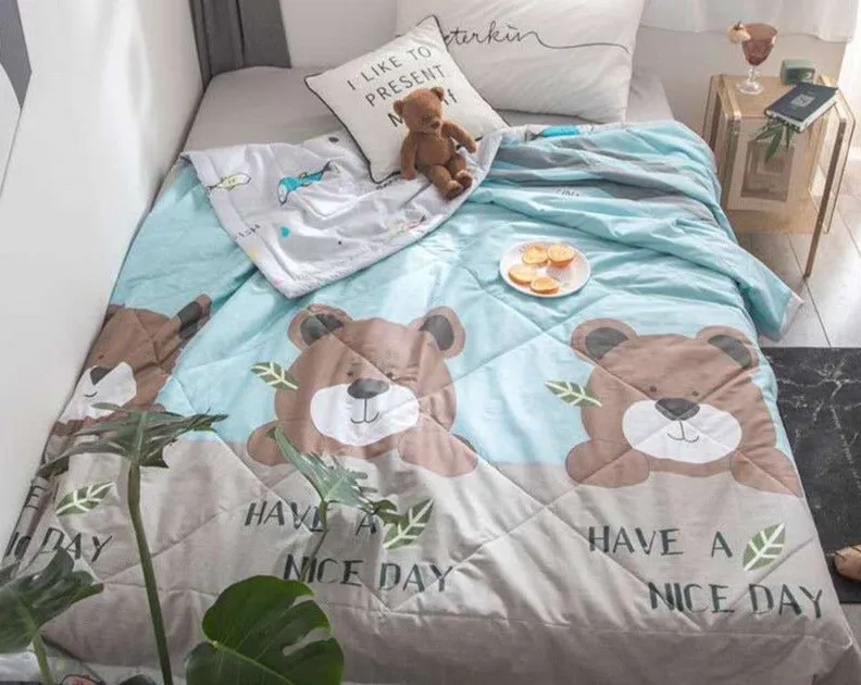 Washable Summer Cotton Quilt - Microfiber Duvet Insert