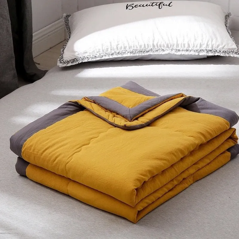 Washable Summer Cotton Quilt - Microfiber Duvet Insert