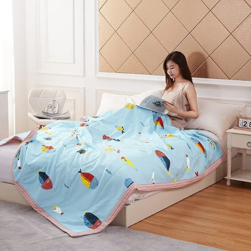 Washable Summer Cotton Quilt - Microfiber Duvet Insert
